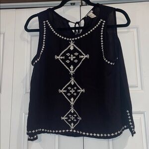 Forever 21 Black Top with White Stitching